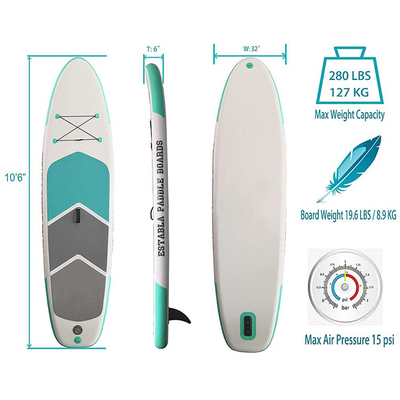 375lbs Capacity Blow Up Stand Up Paddleboard SUP Surfboard For Water Sports