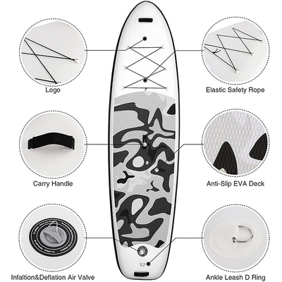 Waterproof 264LBS Capacity Blow Up Surfboard For Cruising Exploring