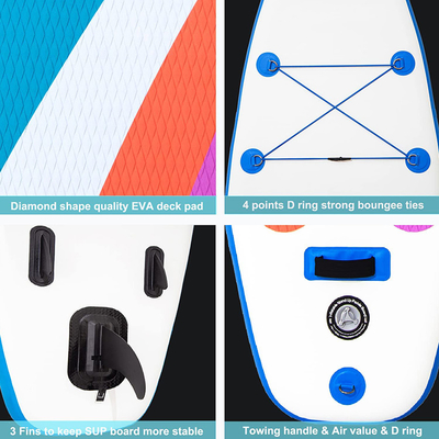 Water Play 6'' Thick Inflatable Surf Paddle Board 330lb Capacity